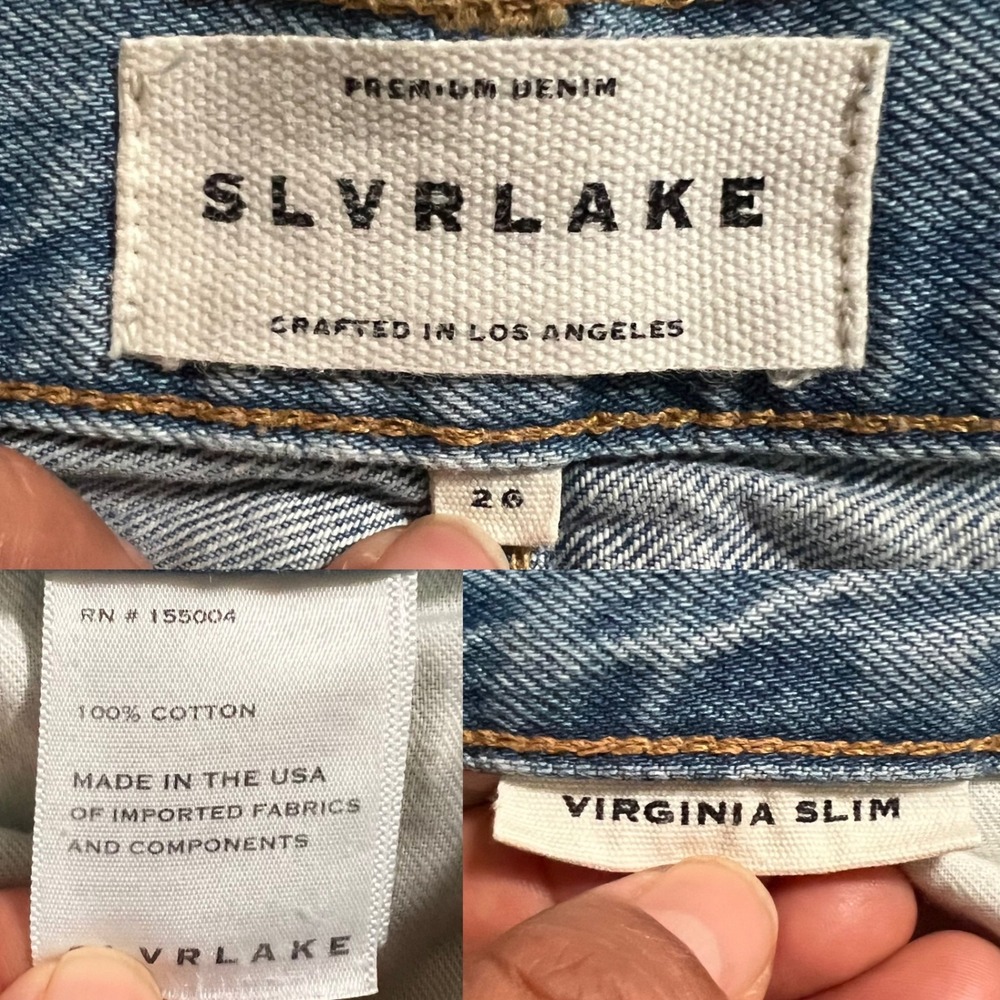 SLVRLAKE Virginia Slim High Rise Straight Leg Jeans Light Wash Blue Size 26 USA - Picture 12 of 12